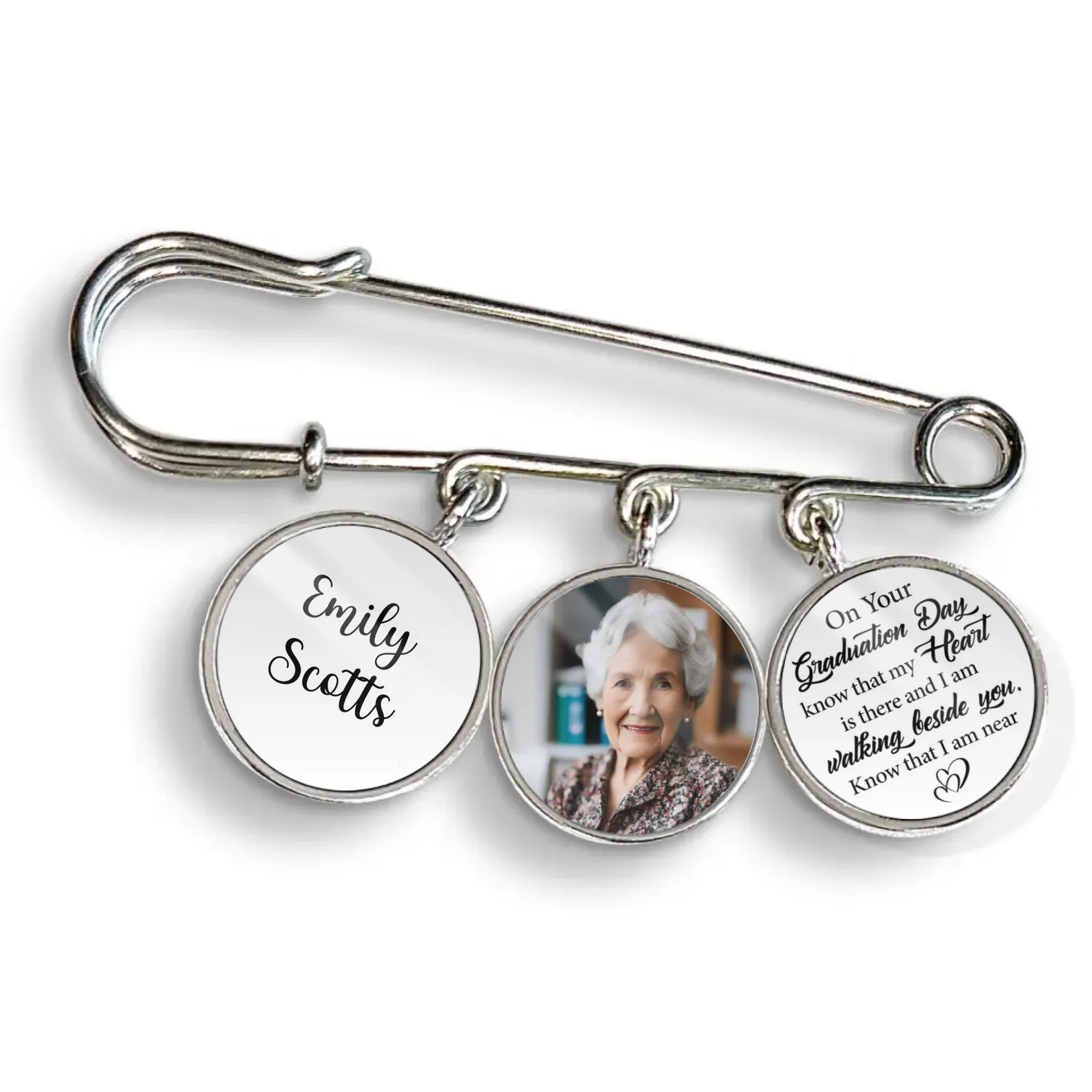 On Your Graduation Day Know That My Heart Is There And I Am Walking Beside You - Personalized Lapel Pin