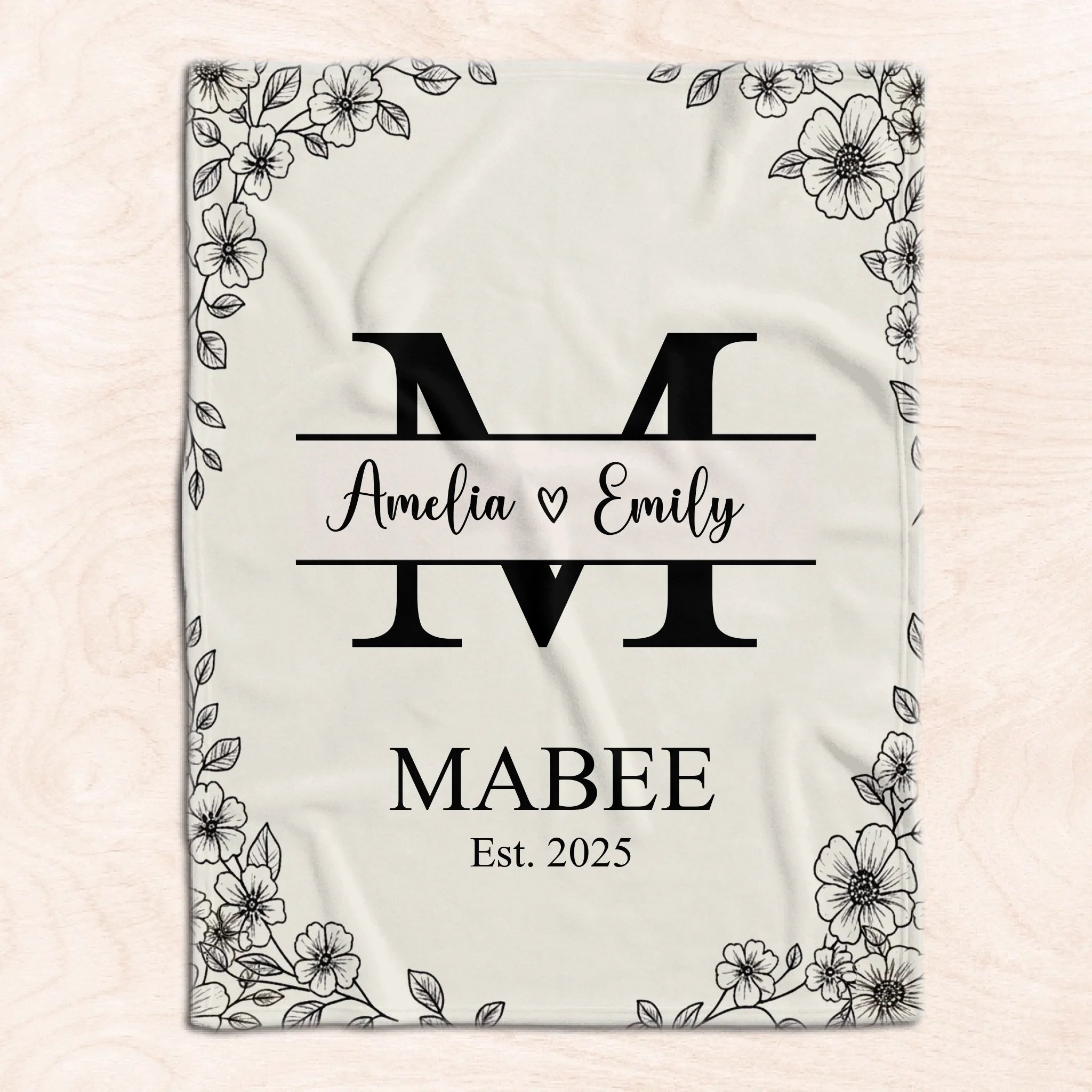 Couple Monogram Names - Personalized Blanket, Gift For Couple, Custom Monogram Letters And Names