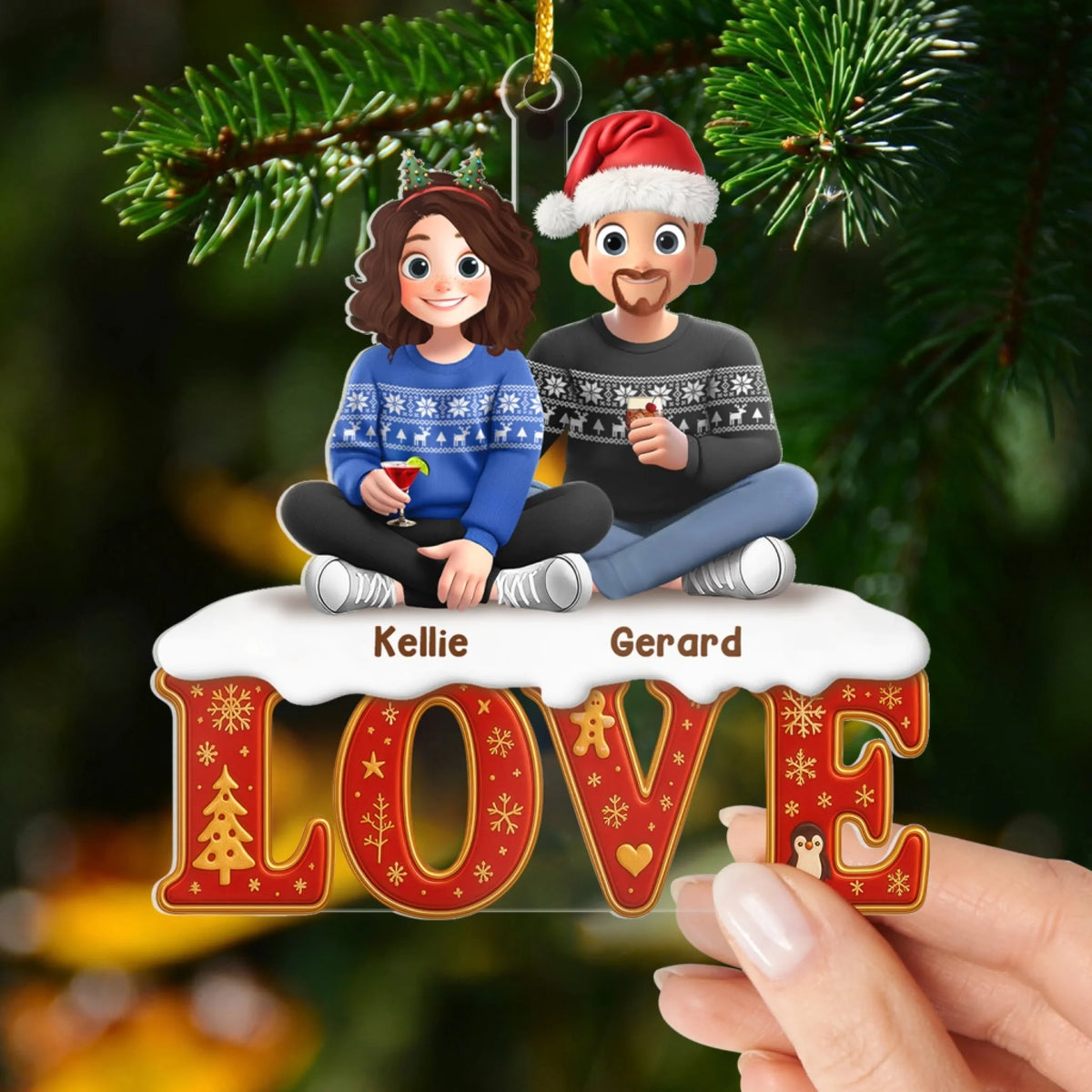 Couple Christmas Gift - Personalized Acrylic Ornament, Gift For Him, Gift For Her