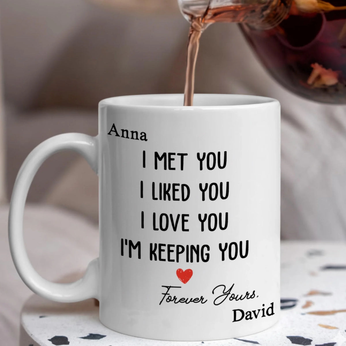 I Met You I Liked You, Forever Yours - Personalized Mug, Gift For Couple, Husband, Wife