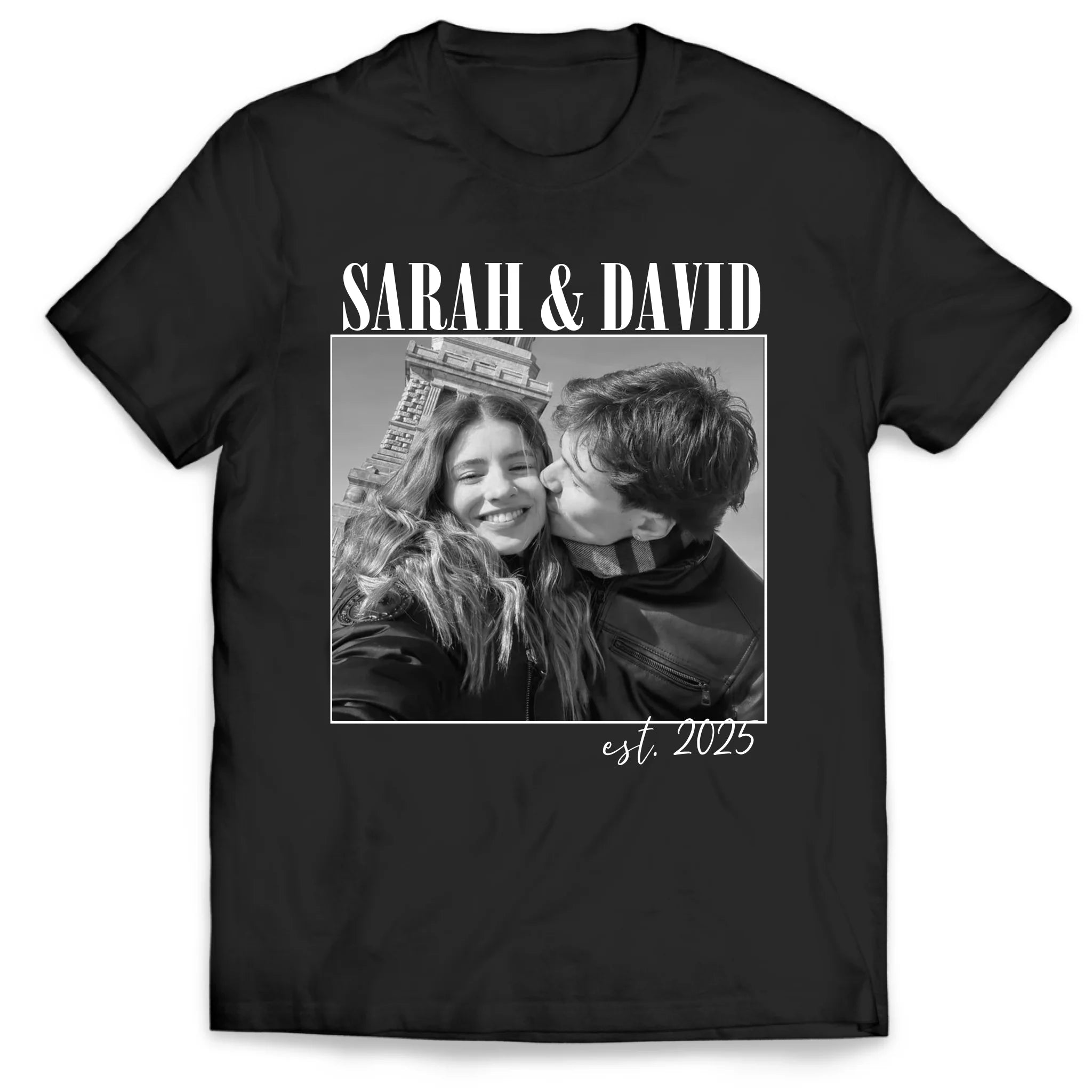 Vintage Couple Picture T- Personalized T-Shirt, Custom Photo Engagement Shirt, Wedding Anniversary Gift, Couple Gift