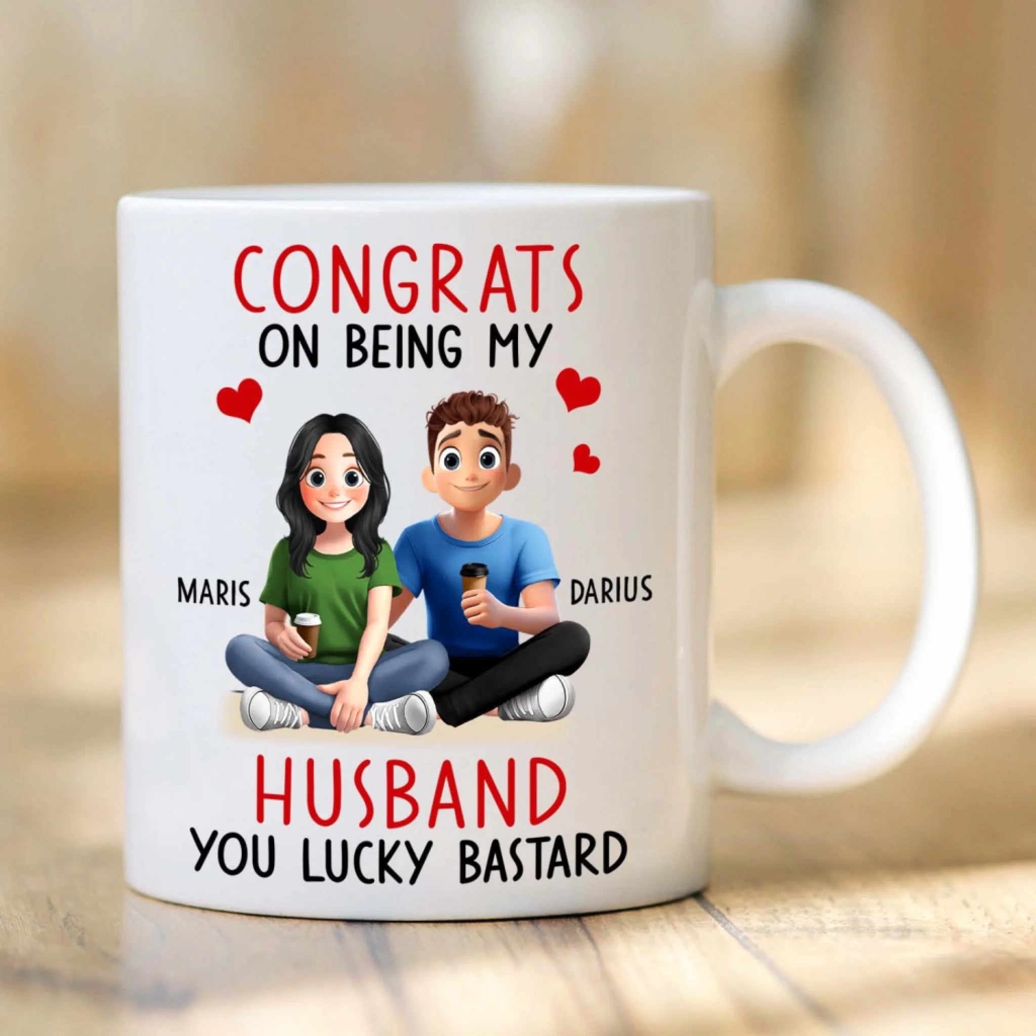 Congrats On Being My Partner In Life - Personalized Mug, Funny Mug For Couples, Love Keepsake Gift