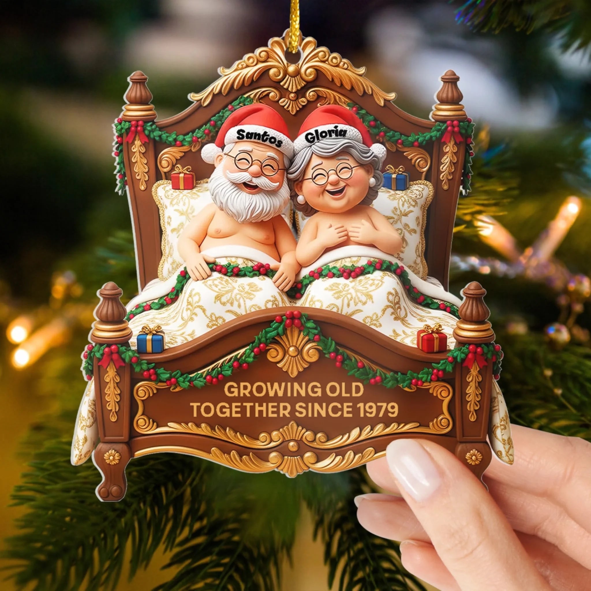 Our Love Story Never Gets Old - Personalized Acrylic Ornament, Gift For Couple