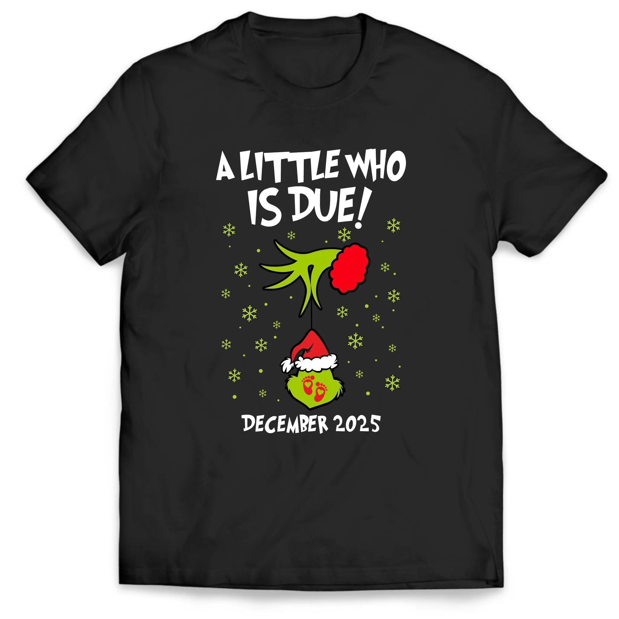 Custom A little Who Is Due Couples Grincmas Pregnancy Announcement - Personalized Sweatshirt, Christmas Maternity shirt, Gift For New Parents