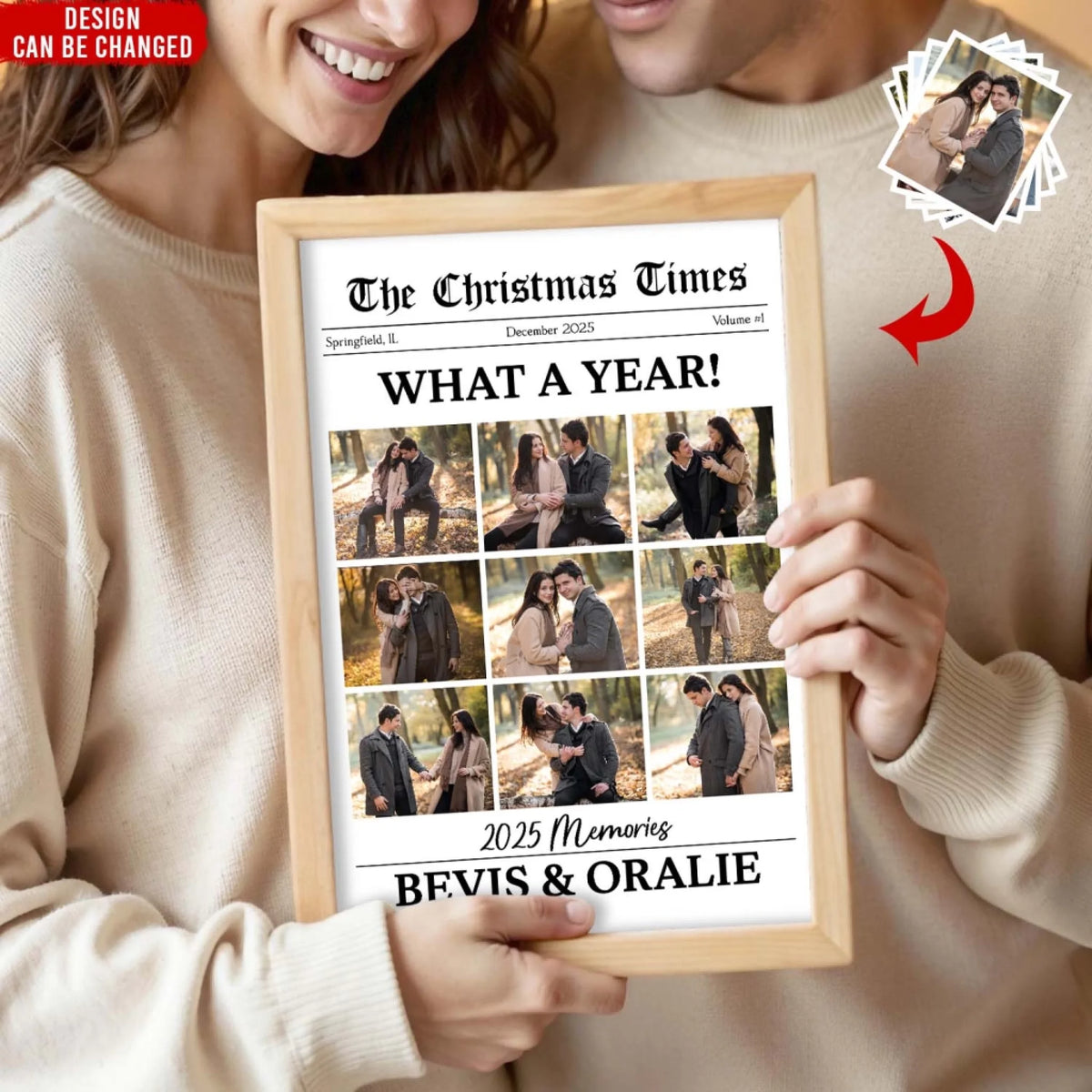 Newspaper What A Year Couple - Personalized Poster, Custom Photo Gift For couple
