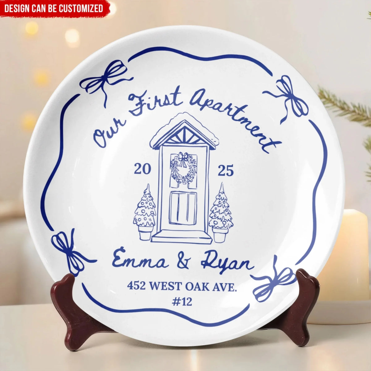 The Best Memories Are Made At Home - Personalized Ceramic Round Plate, Our First Apartment 2025 Plate, New Home Gift