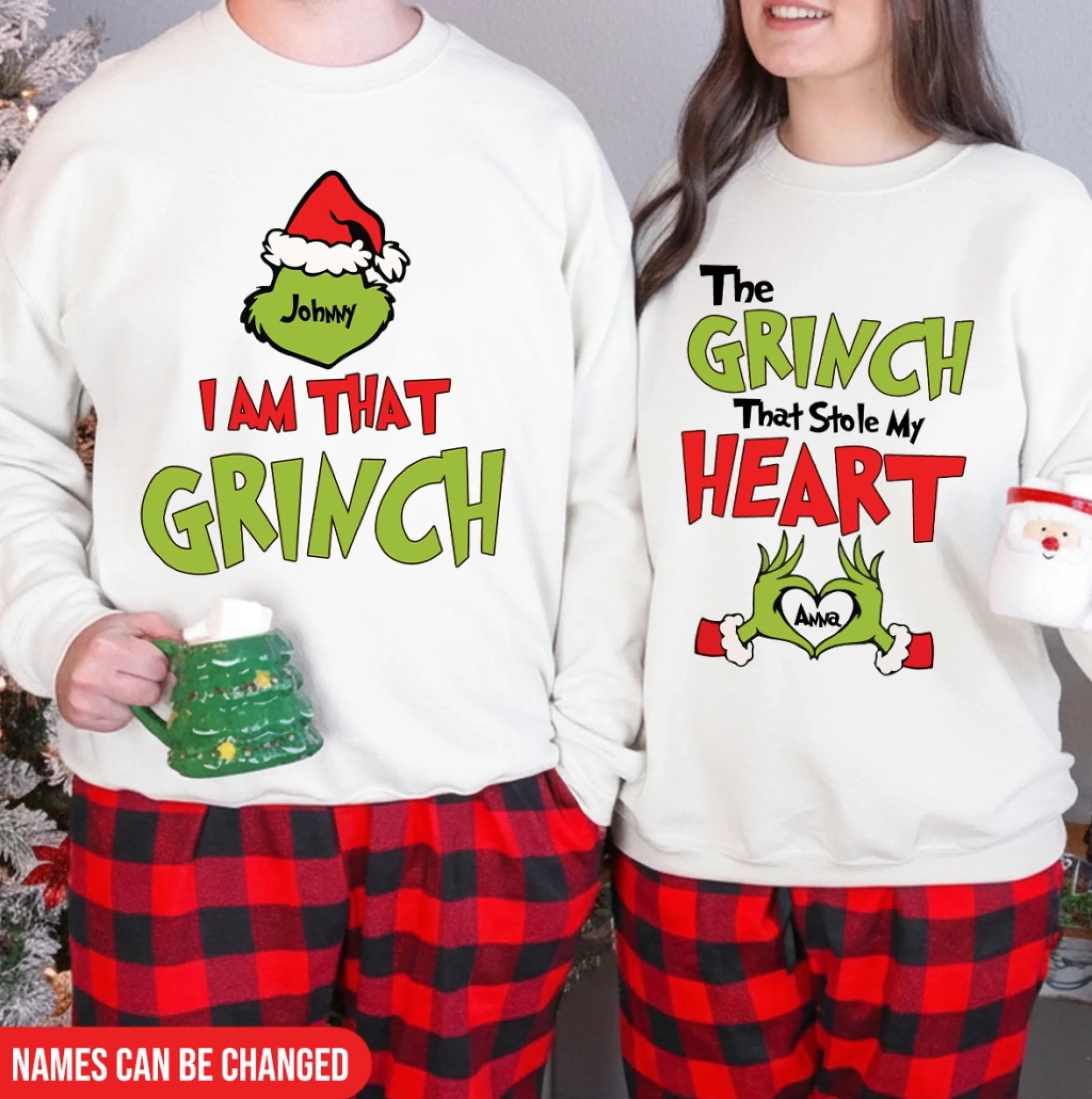 Grinchy Couple, The Grinch That Stole My Heart - Personalized Sweatshirt, Funny Gift For Couples