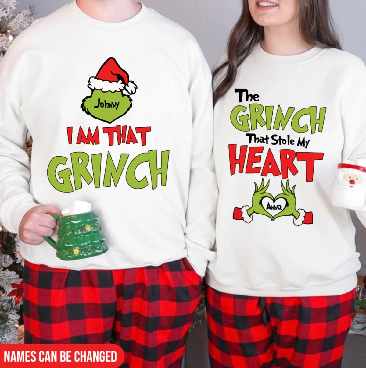 Grinchy Couple, The Grinch That Stole My Heart - Personalized Sweatshirt, Funny Gift For Couples