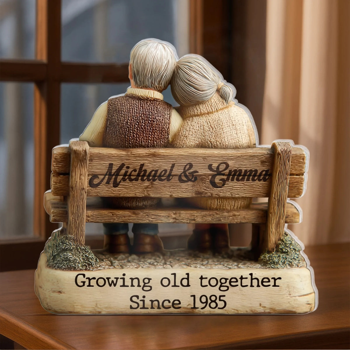 Old Couple, Growing Old Together - Personalized Acrylic Plaque, Gift For Couple, Anniversary Gift