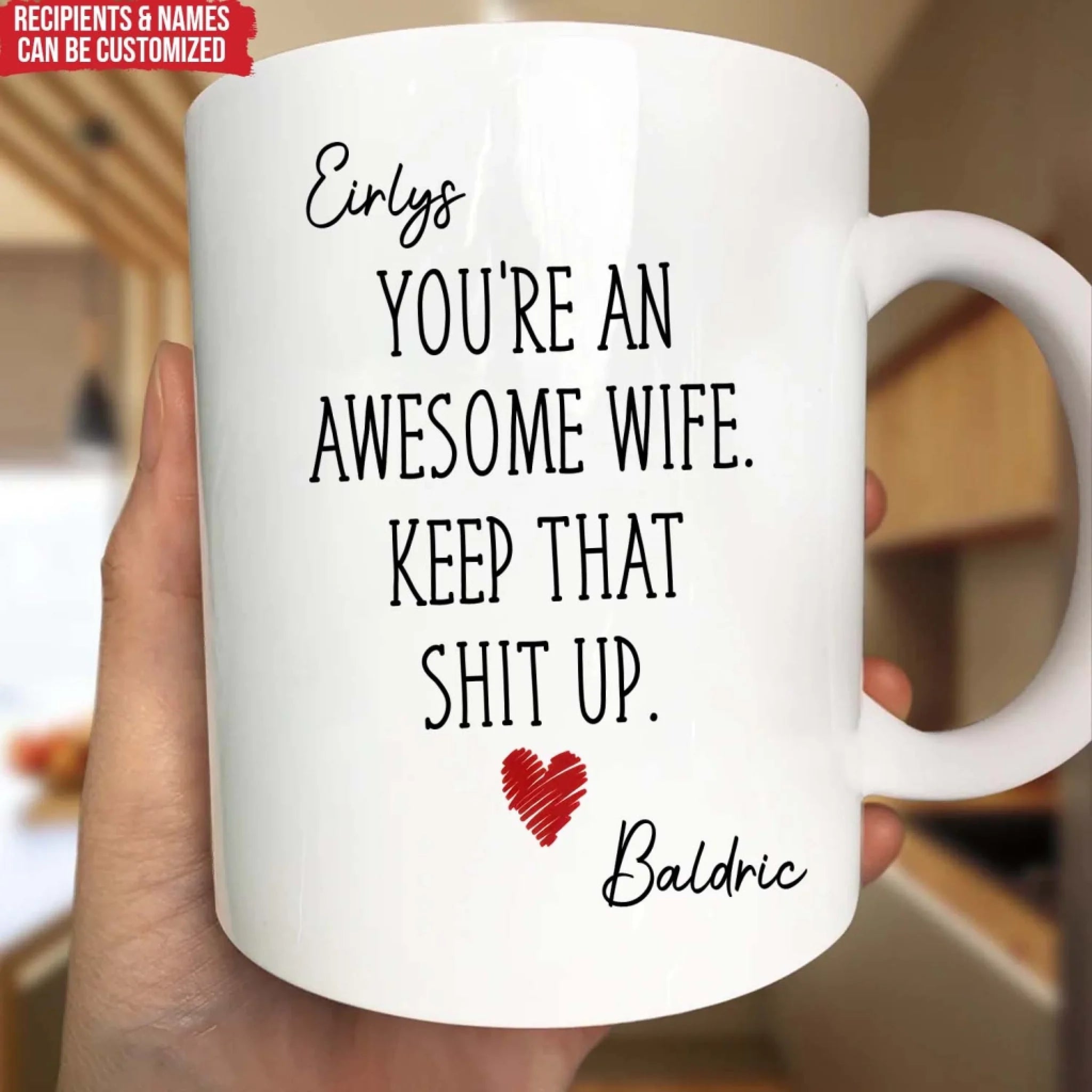 To My Awesome Partner - Personalized Mug, Gift For Couples, Romantic Keepsake, Funny Mug For Spouse