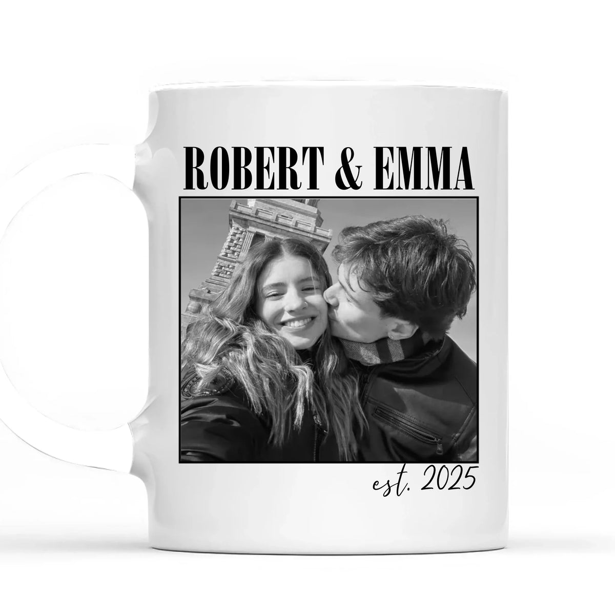 Vintage Couple Picture - Personalized Mug, Wedding Anniversary Gift, Couple Gift