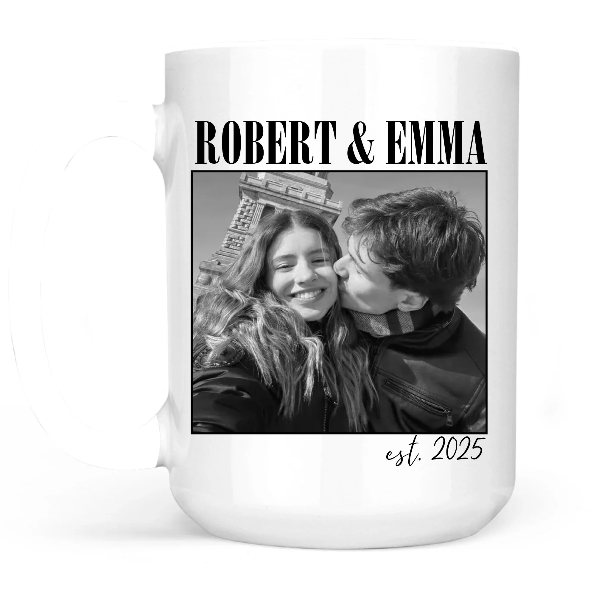 Vintage Couple Picture - Personalized Mug, Wedding Anniversary Gift, Couple Gift
