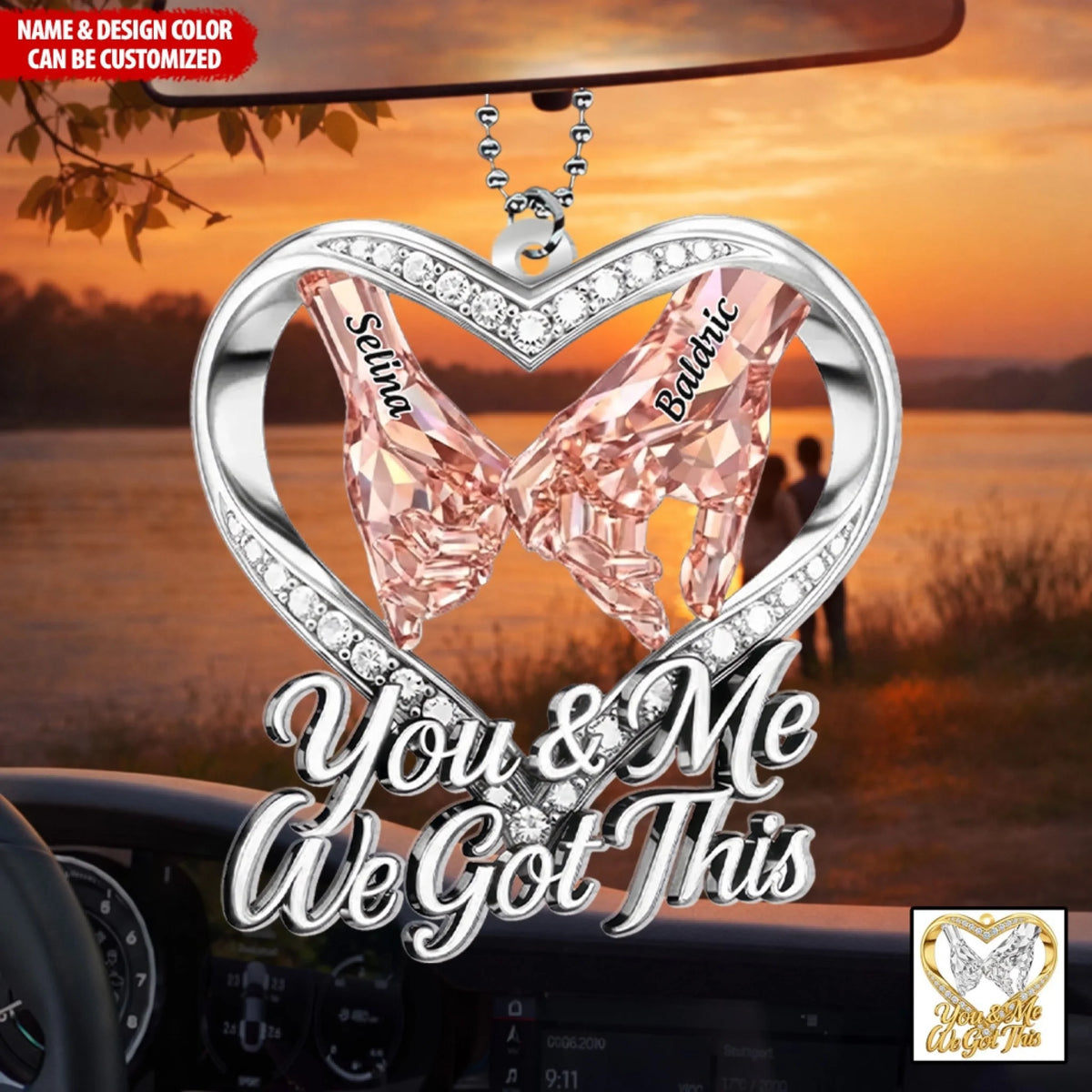 Through Every Moment, It’s You & Me - Personalized Acrylic Car Hanger, Gift For Couples, Romantic Gift For Lover