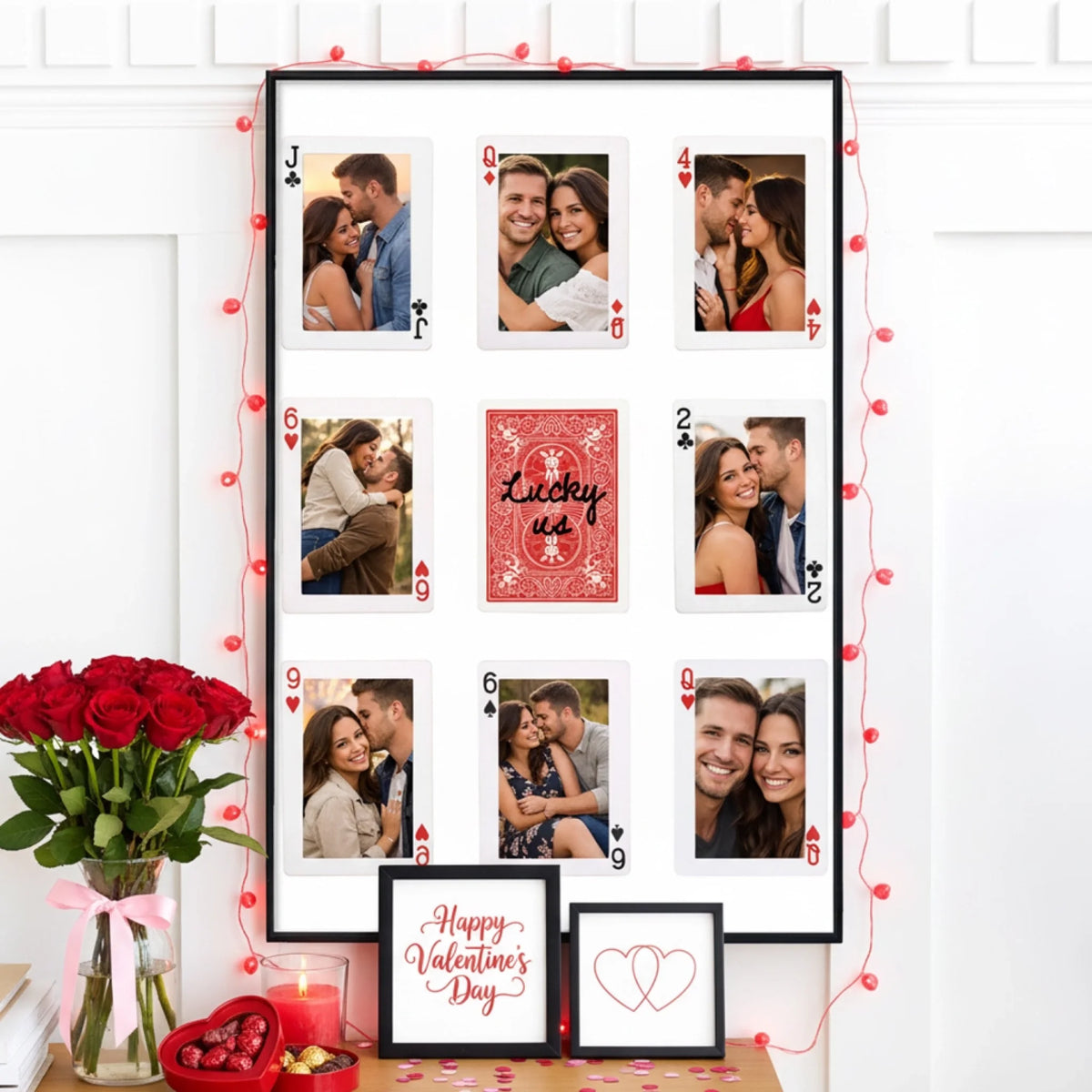 Couple Playing Cards - Personalized Poster, Gift For Couple, Gift For Him, For Her