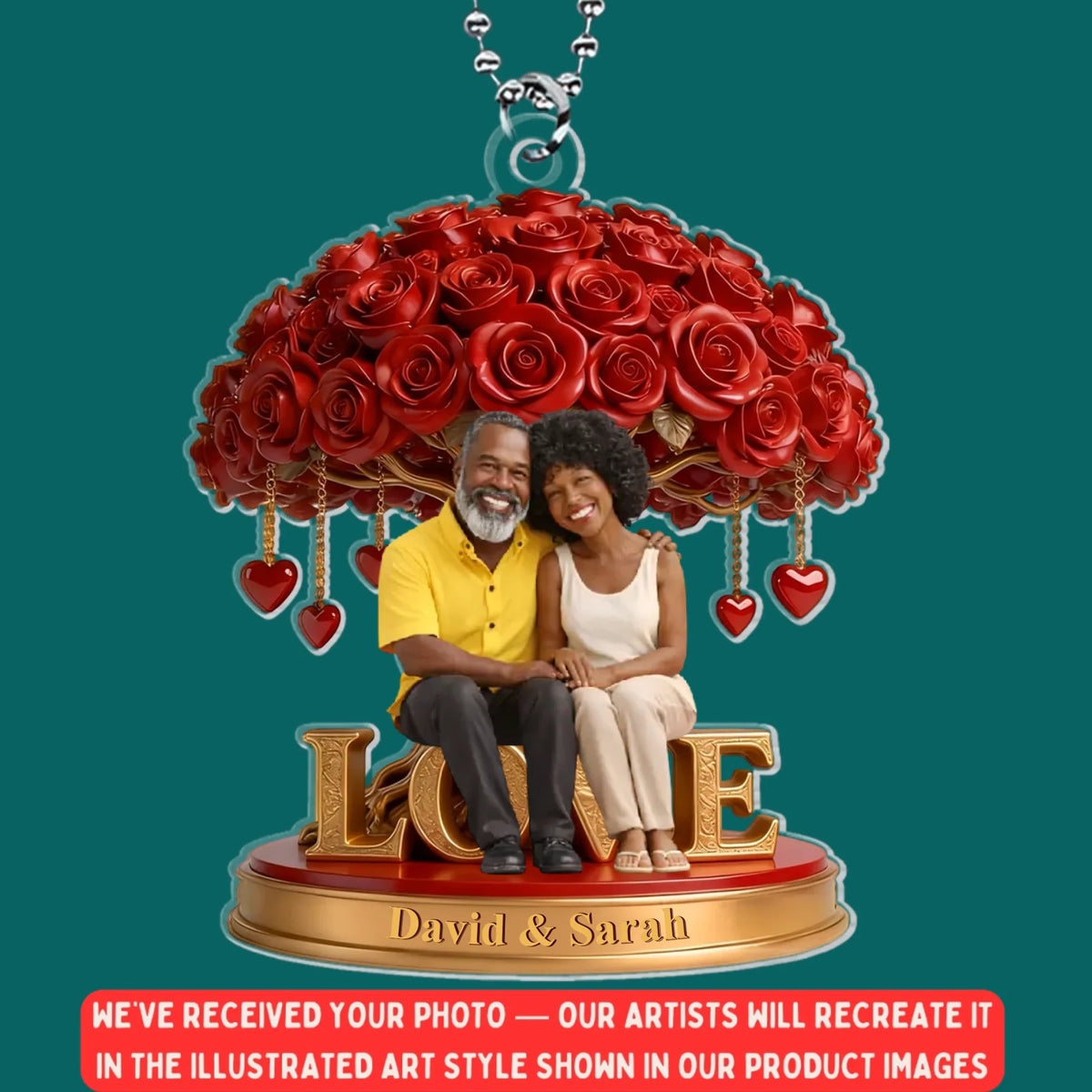 Couple Figurine Under Rose Tree mk 1