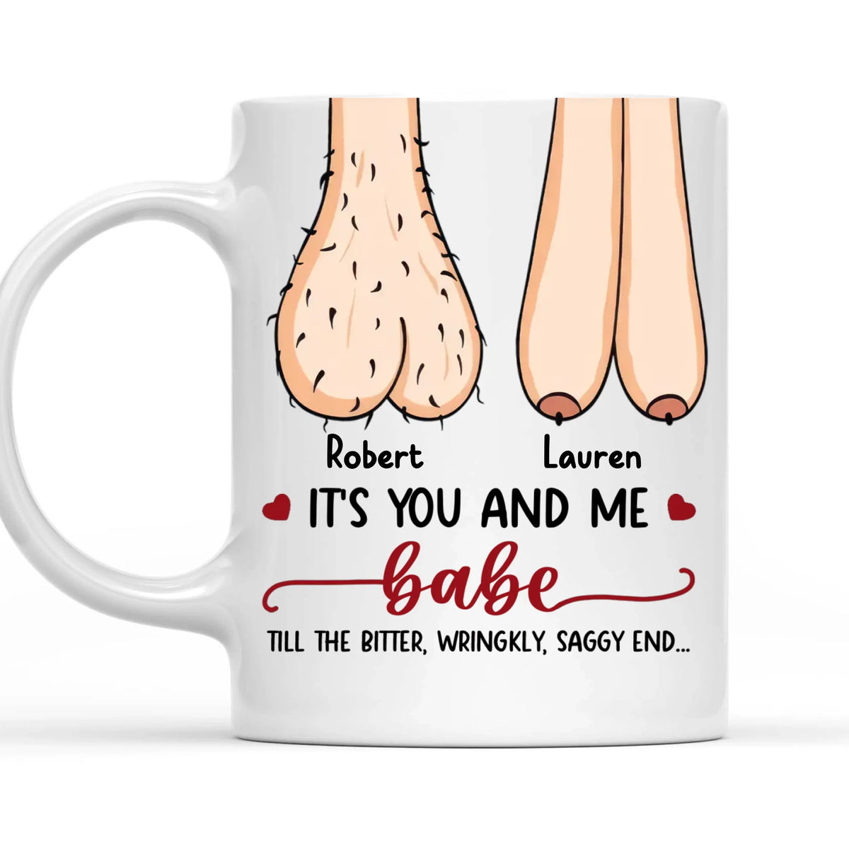 Old, Wrinkly &amp; Still in Love - Personalized Mug, Gift For Couples, Funny Mug To Your Lover