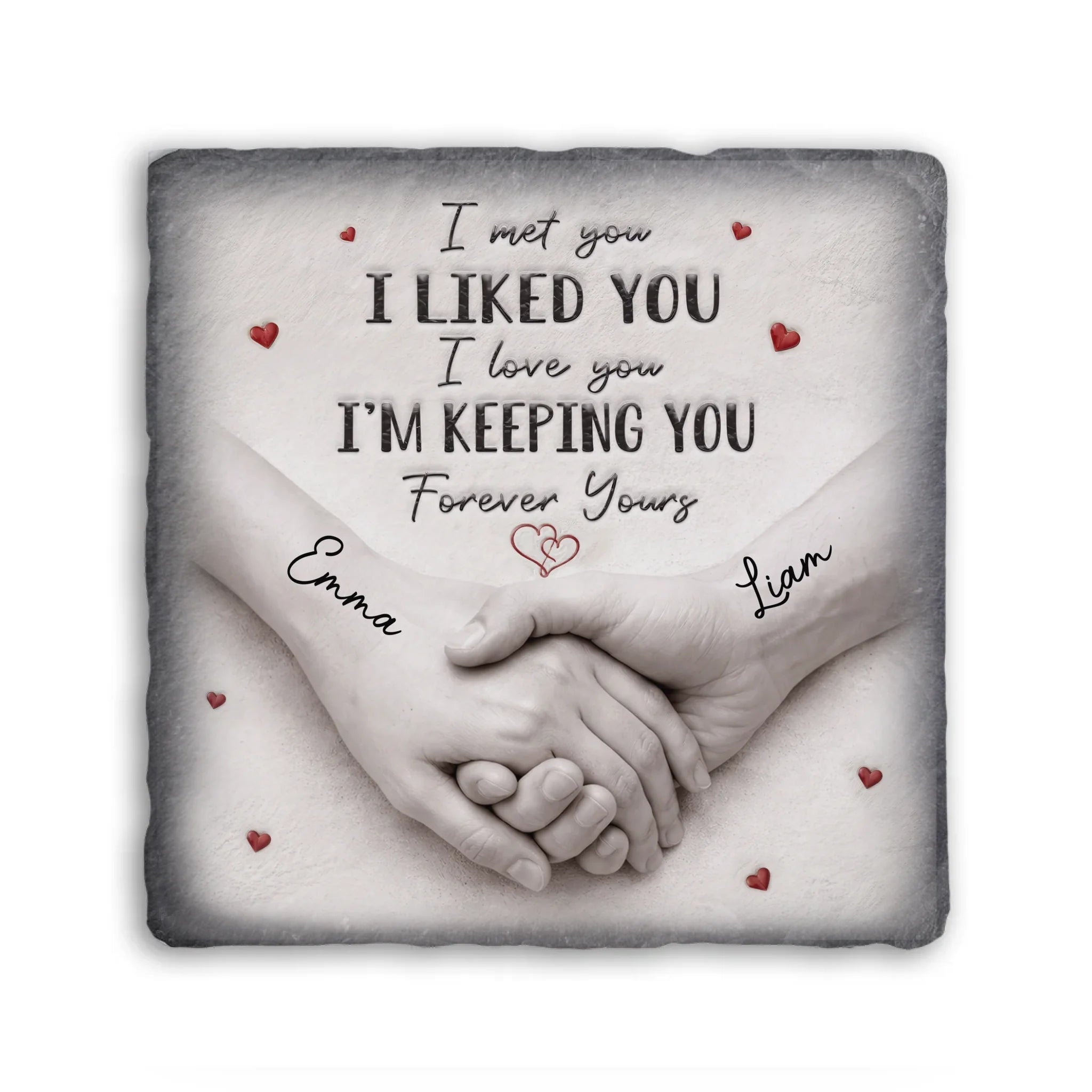 Forever & Always Holding On To You - Personalized Stone, Gift For Couple, Gift For Him, For Her